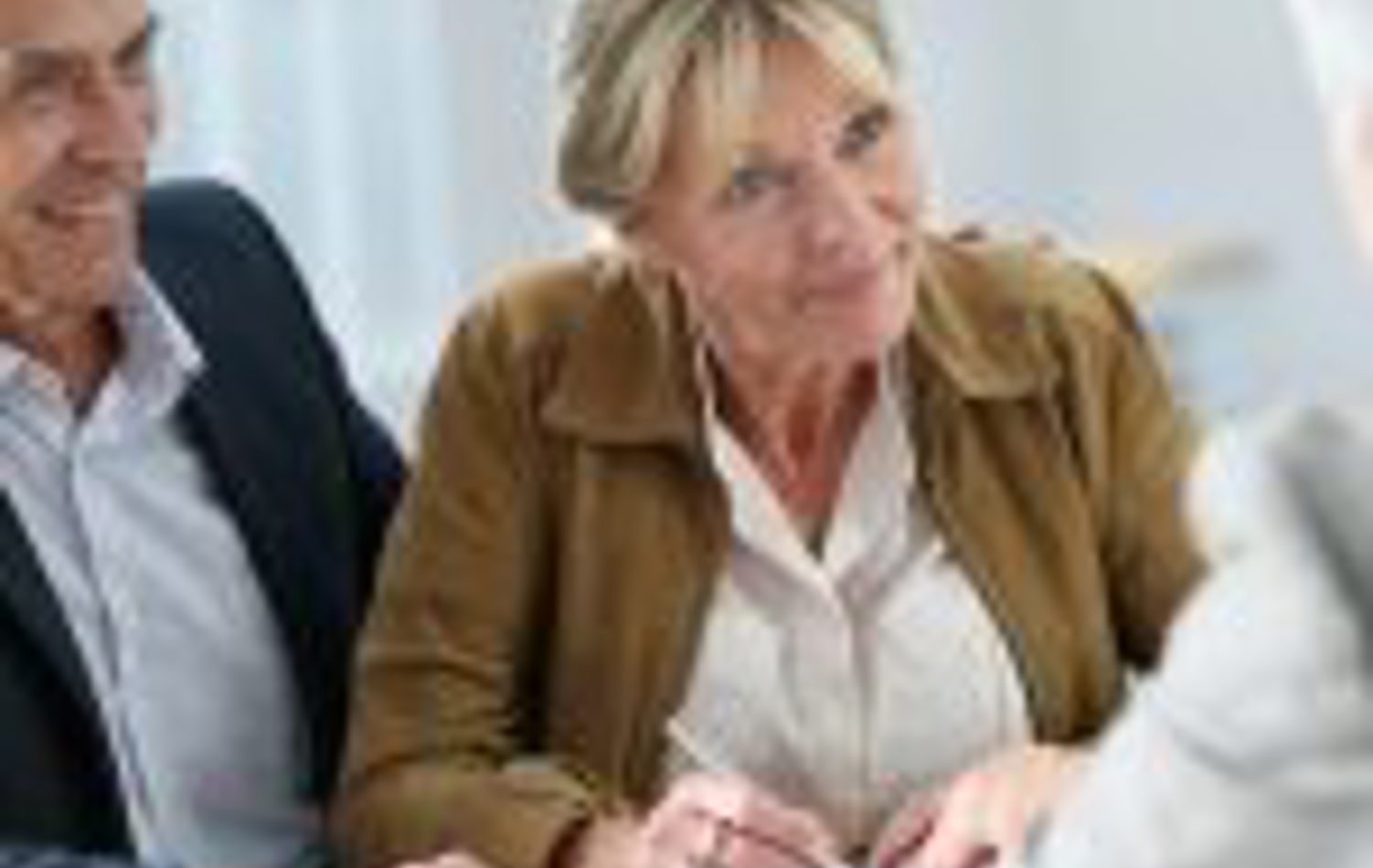 A couple looking into pension investments 