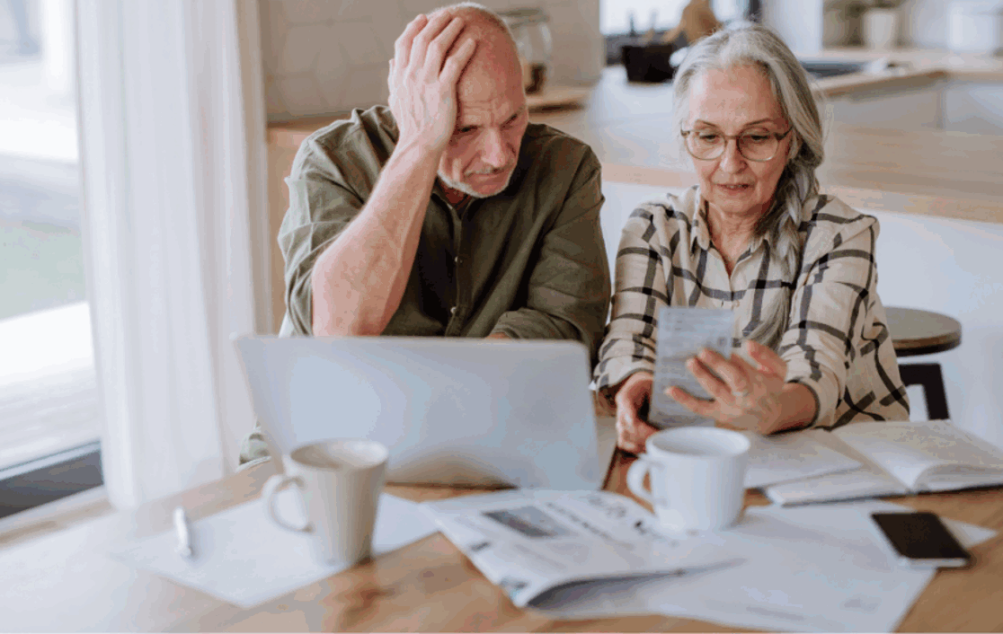 Two senior man and woman