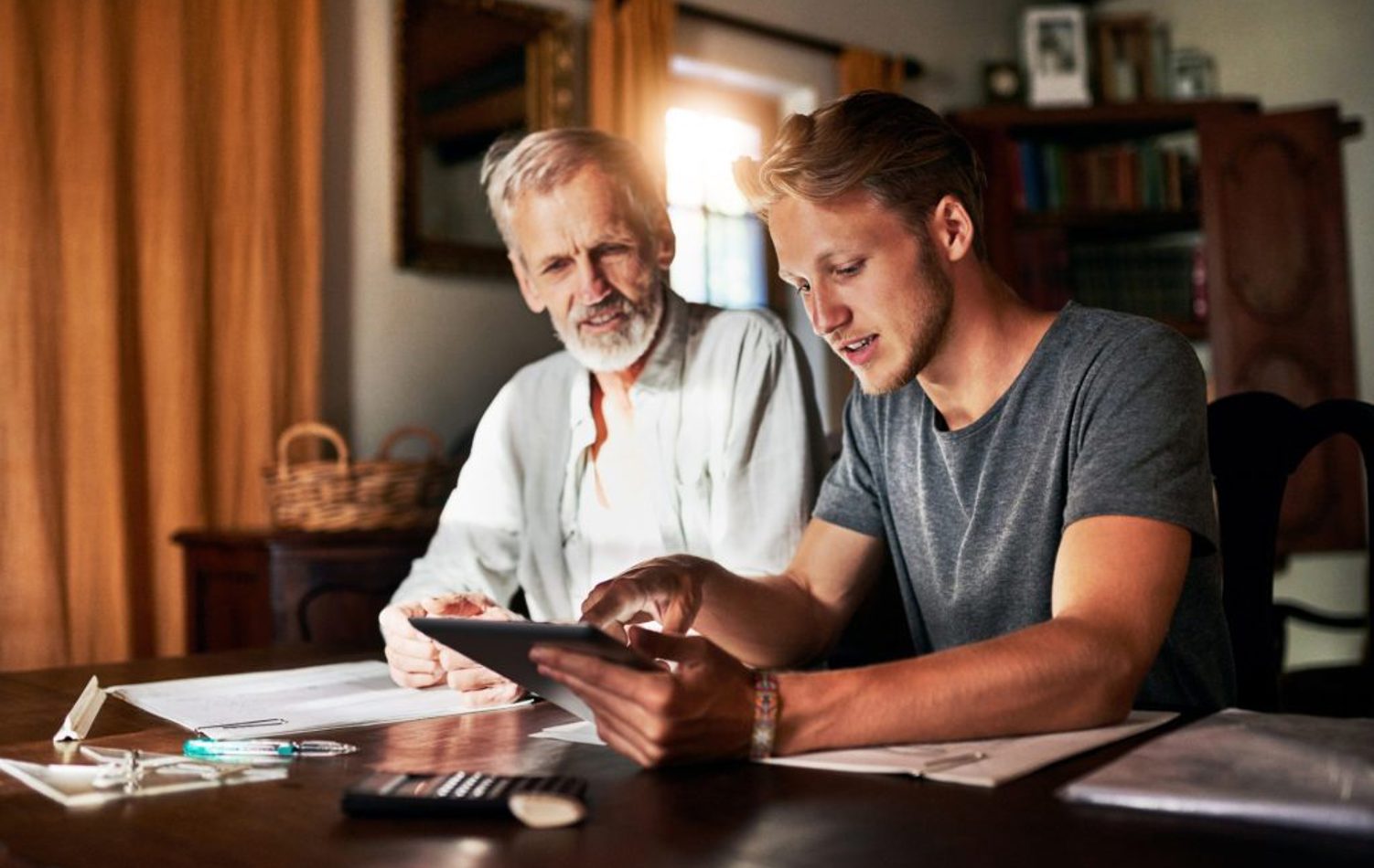 Father & Son on a Tablet