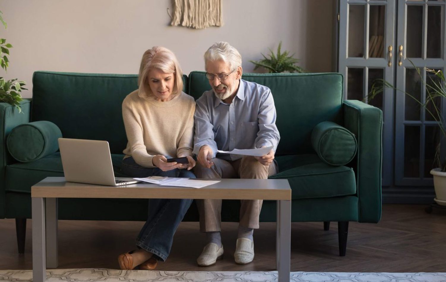 A couple thinking about switching pension providers